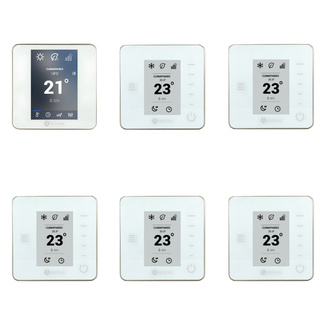 Pack 6 thermostats Airzone blanc